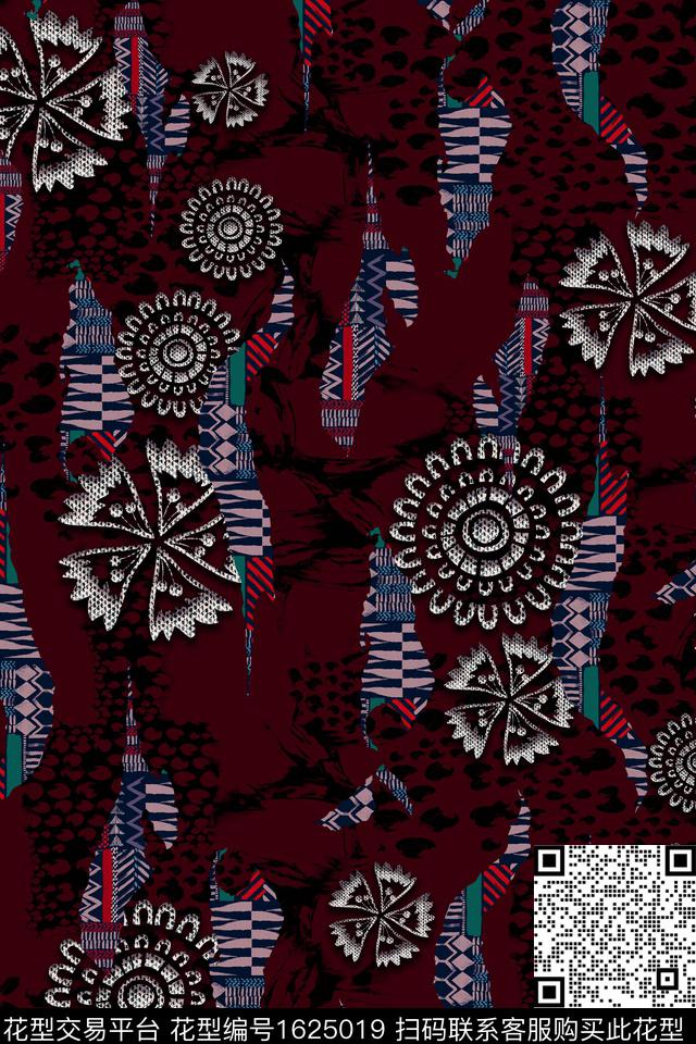 民族风中老年香云纱数码印花华亿平台下载（图片编号: 1625019） - 瓦栏（Walan）