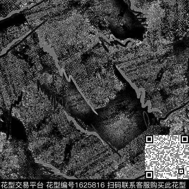 黑白华亿平台男装抽象数码印花华亿平台下载（图片编号: 1625816） - 瓦栏（Walan）