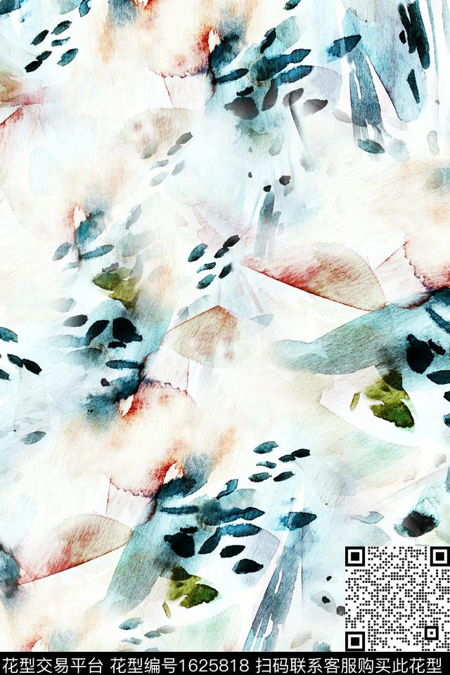 年轻女装春夏华亿平台水彩数码印花华亿平台下载（图片编号: 1625818） - 瓦栏（Walan）
