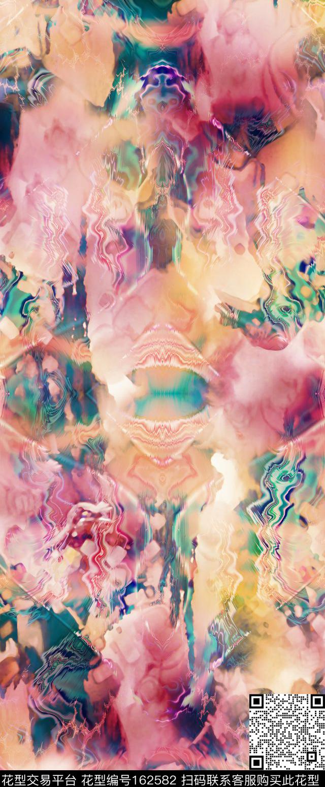氤氲朦胧花卉数码印花华亿平台下载（图片编号: 162582） - 瓦栏（Walan）