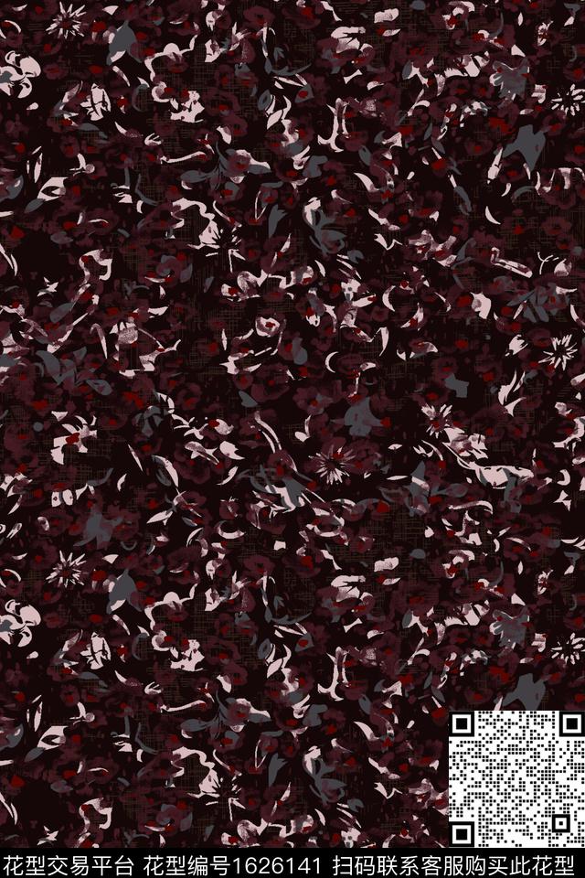 抽象花卉中老年抽象数码印花华亿平台下载（图片编号: 1626141） - 瓦栏（Walan）