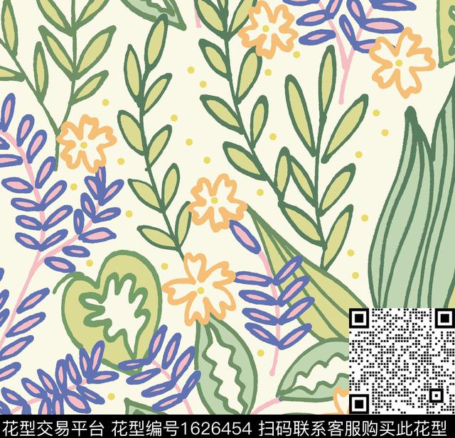 植物绿植树叶花卉传统印花华亿平台下载（图片编号: 1626454） - 瓦栏（Walan）