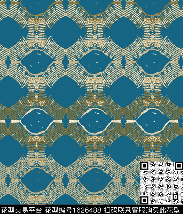 混合拼接几何抽象数码印花华亿平台下载（图片编号: 1626488） - 瓦栏（Walan）