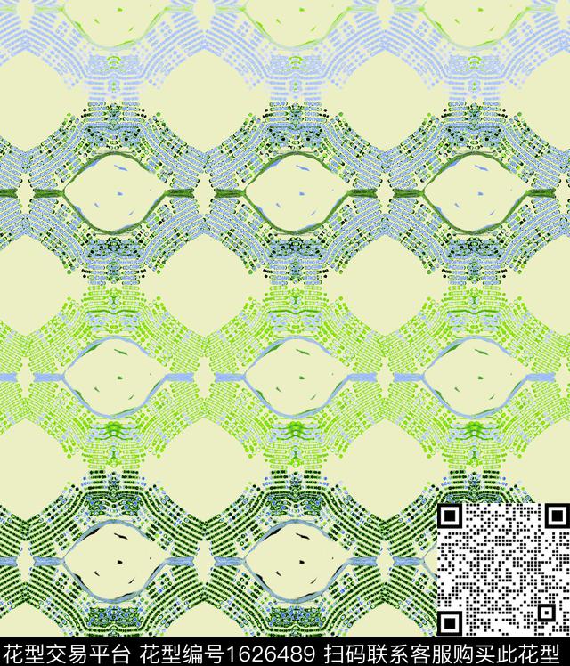 抽象对称数码印花华亿平台下载（图片编号: 1626489） - 瓦栏（Walan）