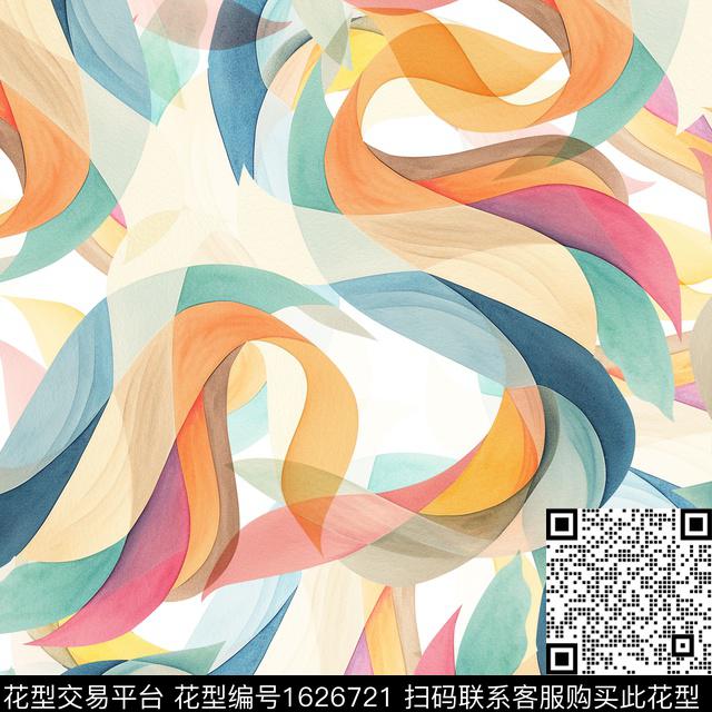 缎带抽象数码印花华亿平台下载（图片编号: 1626721） - 瓦栏（Walan）