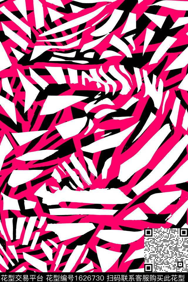 抽象线条混合拼接数码印花华亿平台下载（图片编号: 1626730） - 瓦栏（Walan）