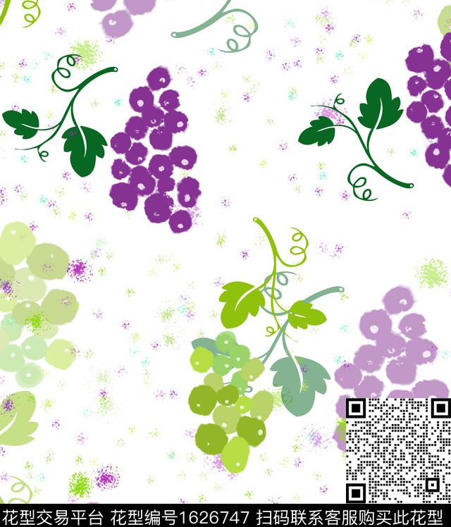 植物葡萄田园数码印花华亿平台下载（图片编号: 1626747） - 瓦栏（Walan）