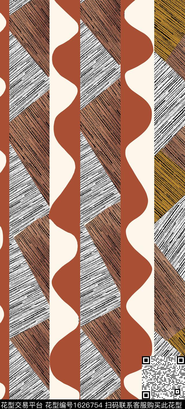 条纹几何波浪纹数码印花华亿平台下载（图片编号: 1626754） - 瓦栏（Walan）