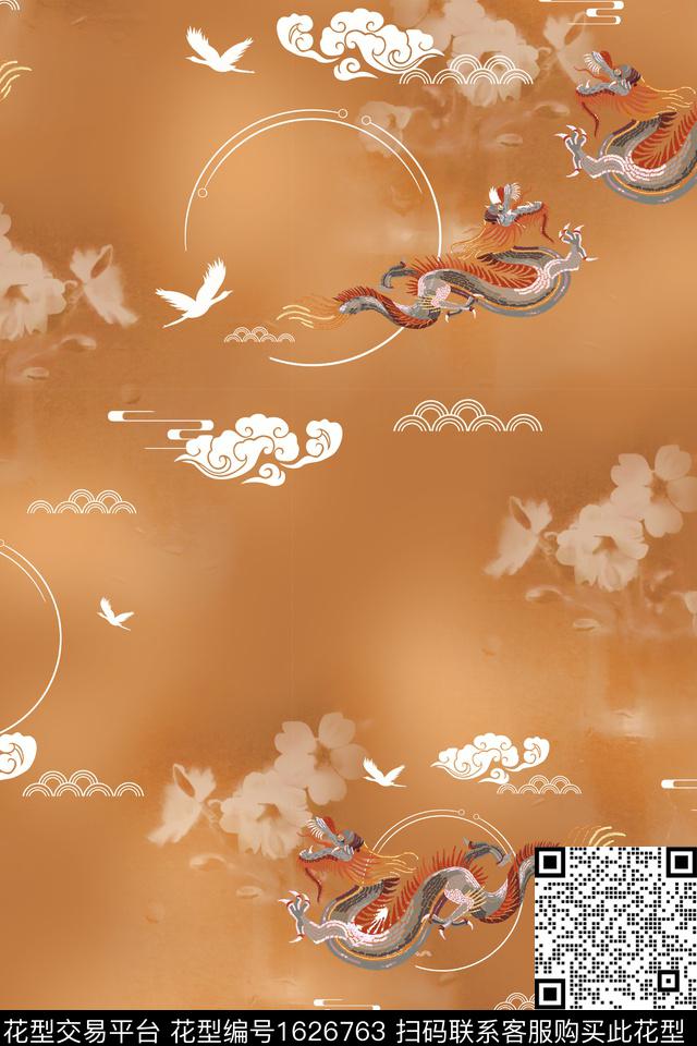 中国风龙祥云数码印花华亿平台下载（图片编号: 1626763） - 瓦栏（Walan）