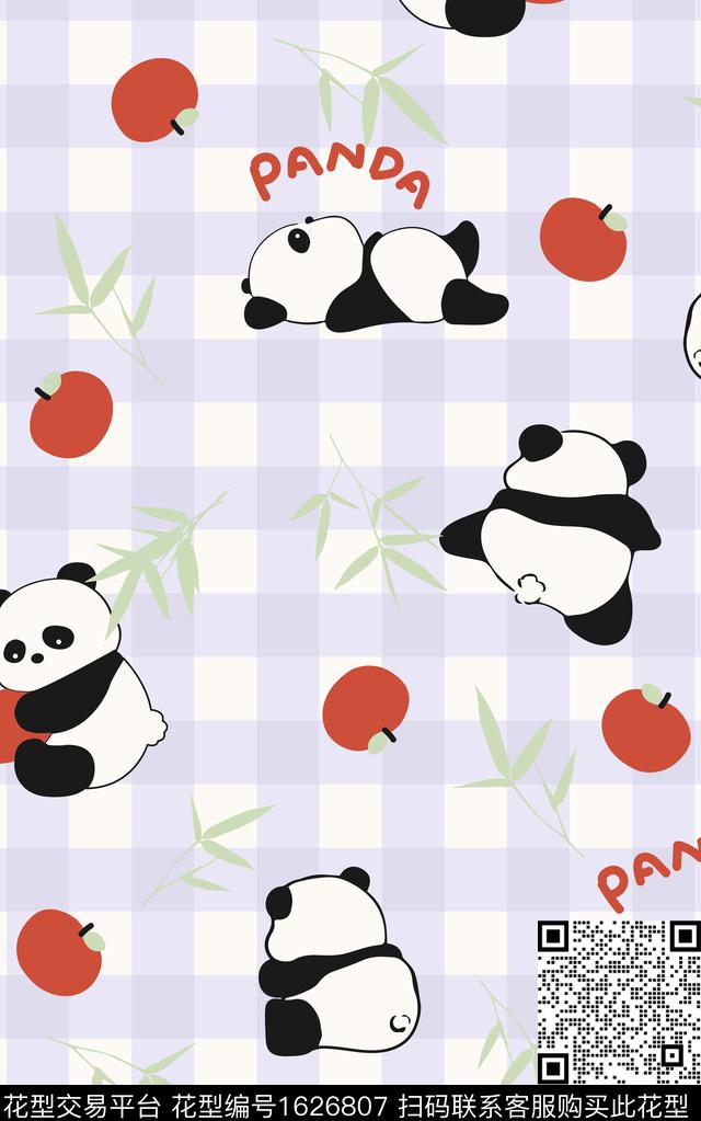 可爱熊猫卡通动物传统印花华亿平台下载（图片编号: 1626807） - 瓦栏（Walan）