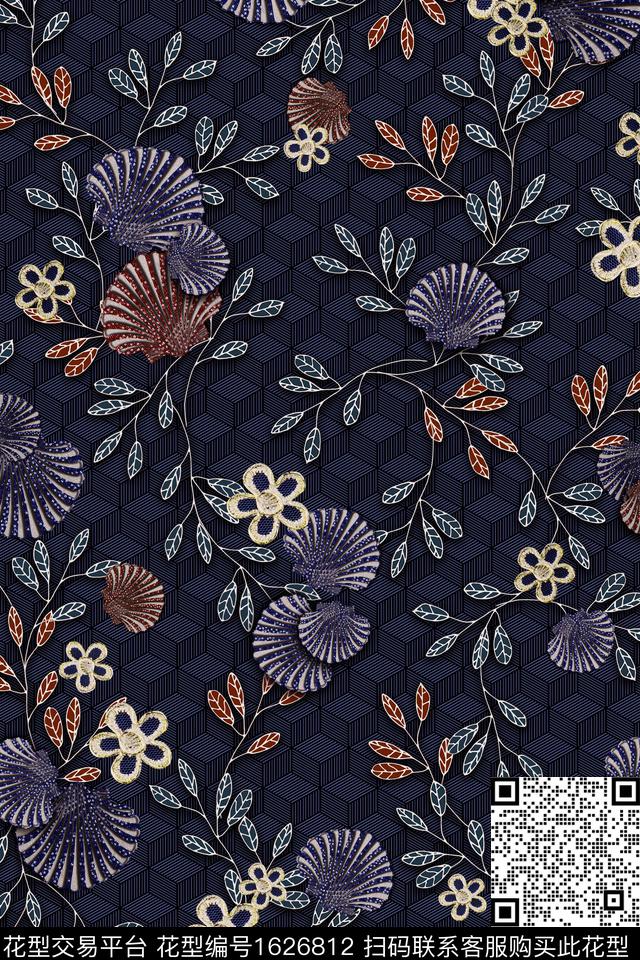 花卉中老年绿植树叶数码印花华亿平台下载（图片编号: 1626812） - 瓦栏（Walan）