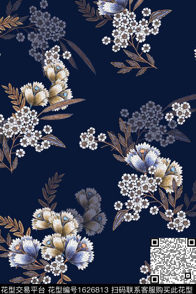 影花花卉中老年数码印花华亿平台下载（图片编号: 1626813） - 瓦栏（Walan）