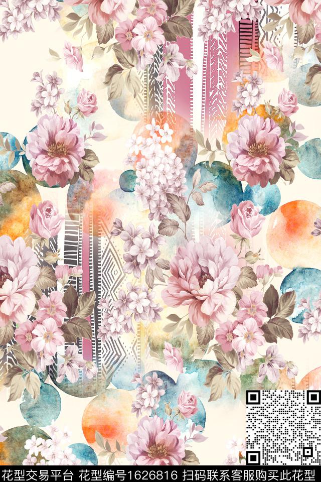 年轻女装花卉春夏华亿平台数码印花华亿平台下载（图片编号: 1626816） - 瓦栏（Walan）