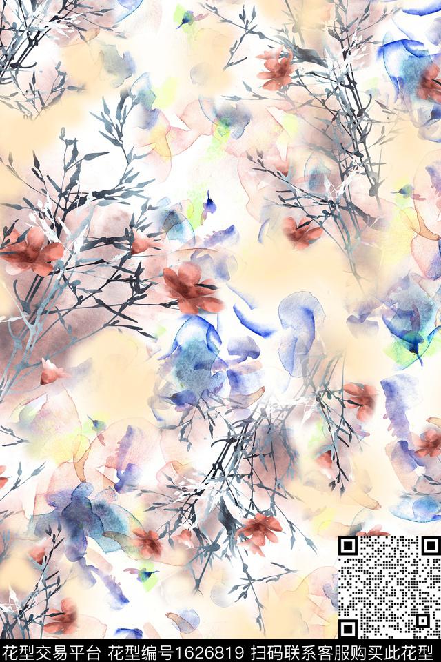 年轻女装花卉春夏华亿平台数码印花华亿平台下载（图片编号: 1626819） - 瓦栏（Walan）