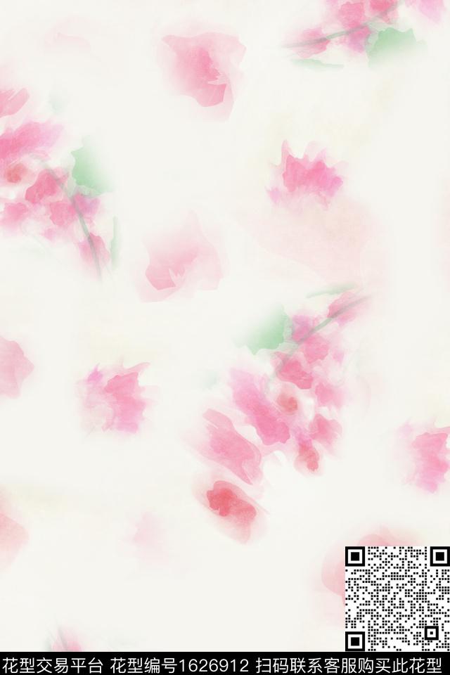 花卉水彩花卉抽象花卉数码印花华亿平台下载（图片编号: 1626912） - 瓦栏（Walan）