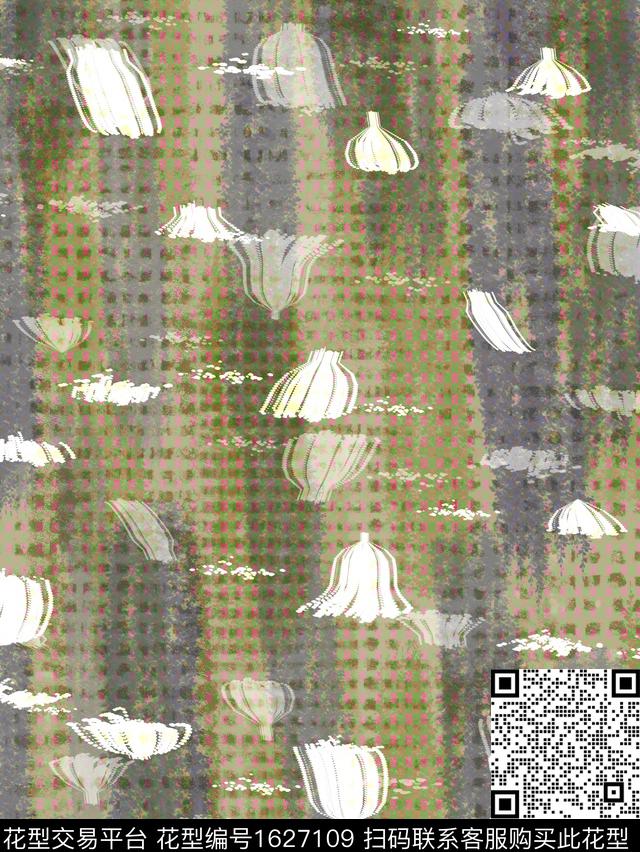 抽象笔触影花数码印花华亿平台下载（图片编号: 1627109） - 瓦栏（Walan）