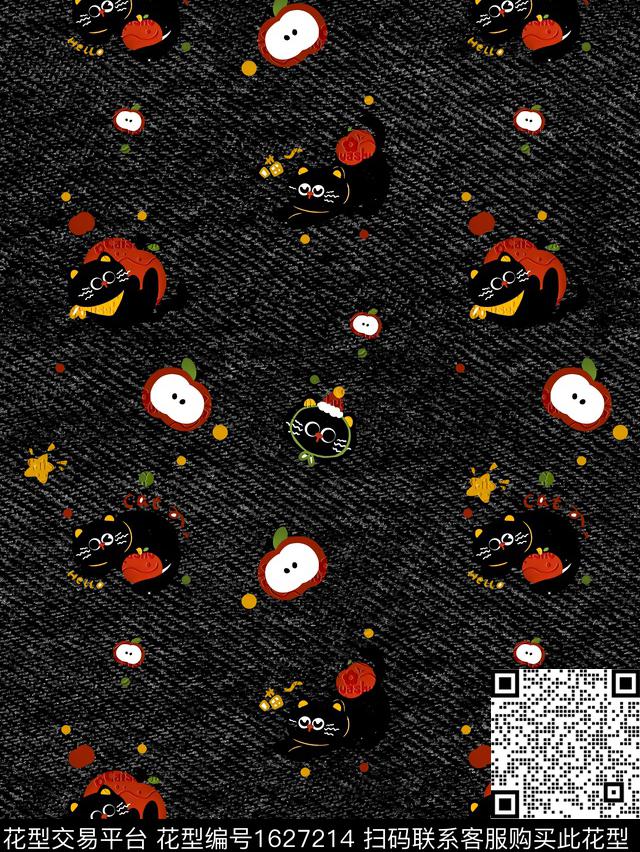 卡通卡通动物猫数码印花华亿平台下载（图片编号: 1627214） - 瓦栏（Walan）