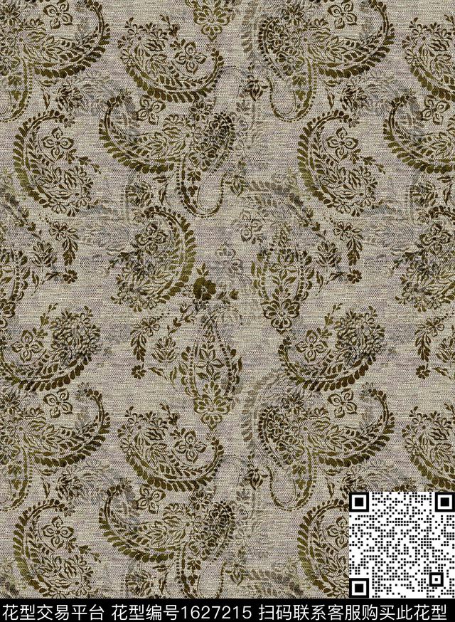 佩斯利民族风中老年数码印花华亿平台下载（图片编号: 1627215） - 瓦栏（Walan）