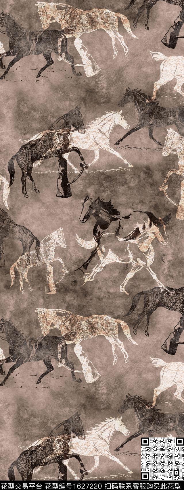 马复古纹理数码印花华亿平台下载（图片编号: 1627220） - 瓦栏（Walan）