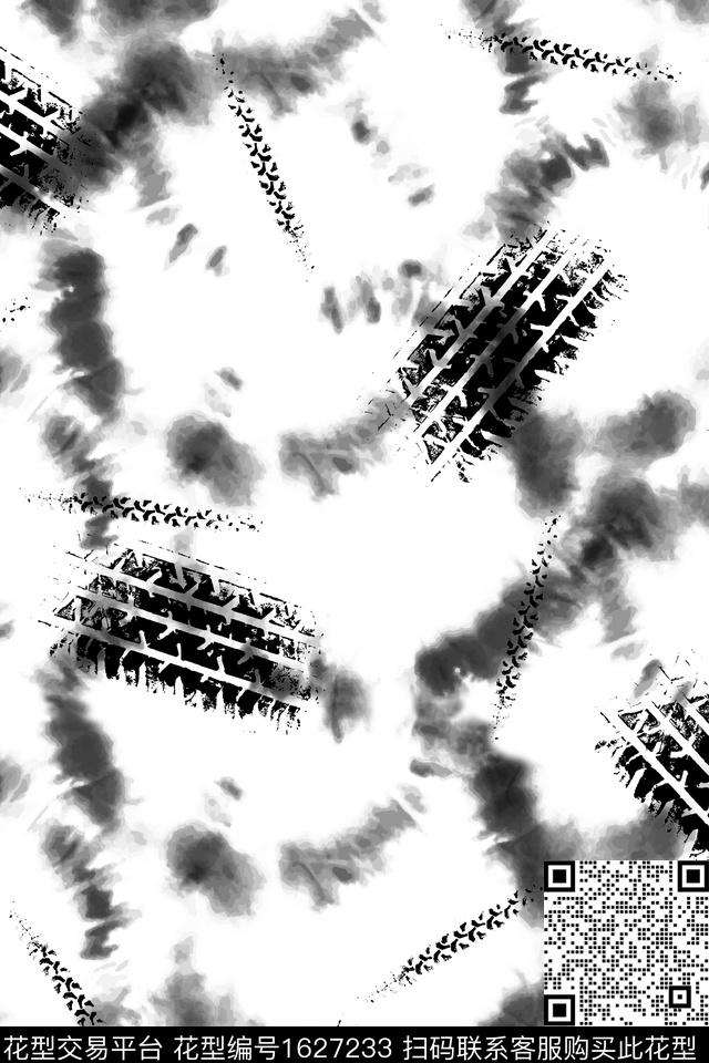 黑白华亿平台男装抽象数码印花华亿平台下载（图片编号: 1627233） - 瓦栏（Walan）