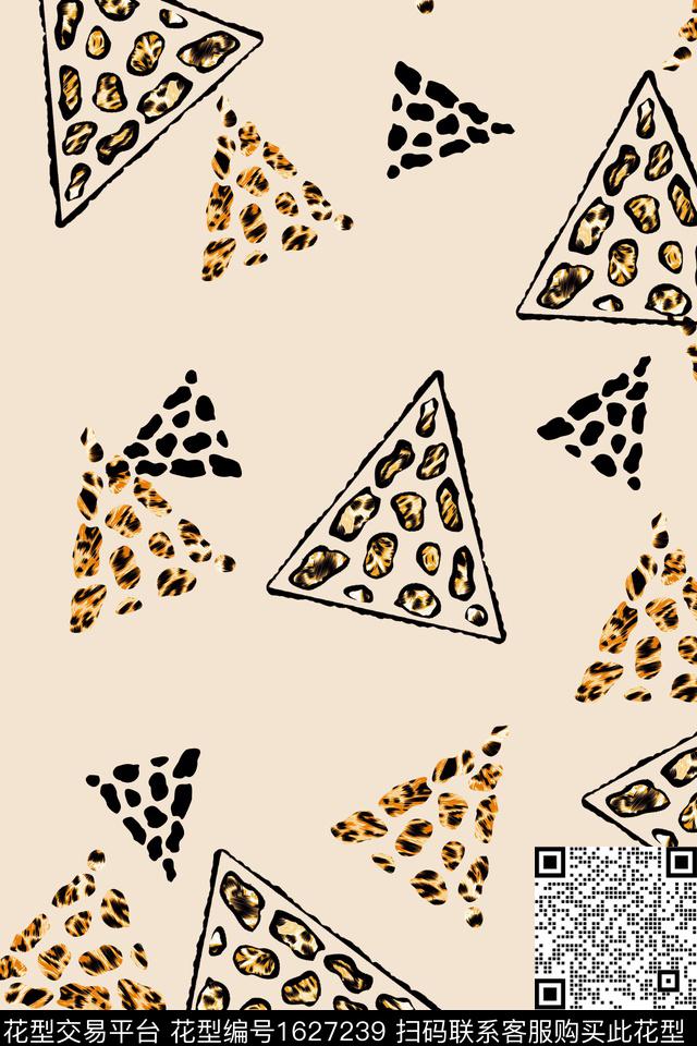 趣味豹纹三角形数码印花华亿平台下载（图片编号: 1627239） - 瓦栏（Walan）