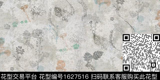 肌理花卉植物数码印花华亿平台下载（图片编号: 1627516） - 瓦栏（Walan）
