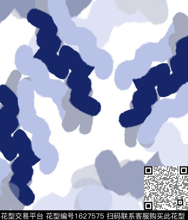 抽象笔触数码印花华亿平台下载（图片编号: 1627575） - 瓦栏（Walan）