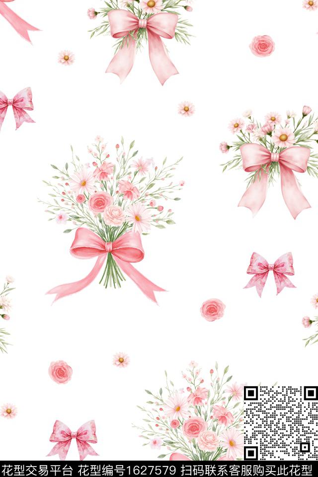 小清新花卉春夏华亿平台数码印花华亿平台下载（图片编号: 1627579） - 瓦栏（Walan）