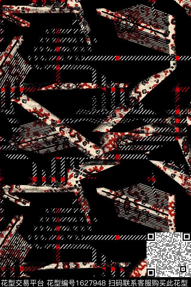 中老年几何条纹数码印花华亿平台下载（图片编号: 1627948） - 瓦栏（Walan）