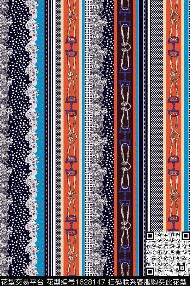 民族风波点条纹数码印花华亿平台下载（图片编号: 1628147） - 瓦栏（Walan）