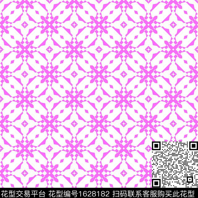 粉色民族风几何传统印花华亿平台下载（图片编号: 1628182） - 瓦栏（Walan）