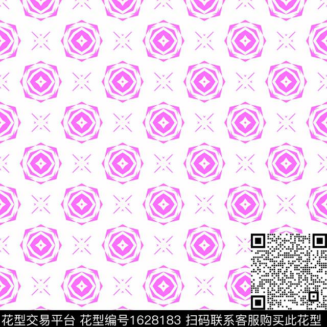粉色民族风几何传统印花华亿平台下载（图片编号: 1628183） - 瓦栏（Walan）