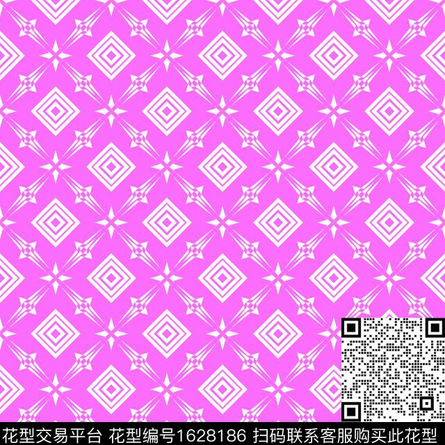 粉色民族风几何传统印花华亿平台下载（图片编号: 1628186） - 瓦栏（Walan）