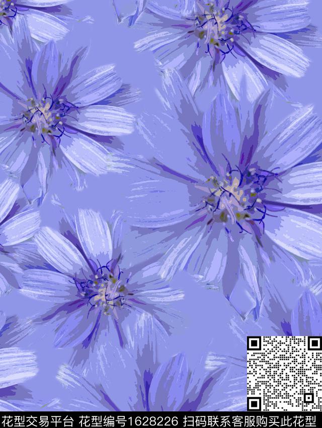 年轻女装小雏菊小碎花数码印花华亿平台下载（图片编号: 1628226） - 瓦栏（Walan）