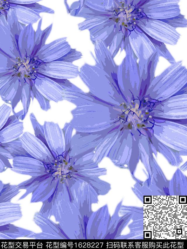 花卉大花菊花数码印花华亿平台下载（图片编号: 1628227） - 瓦栏（Walan）