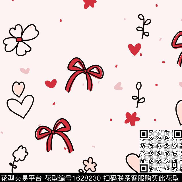 可爱蝴蝶结趣味传统印花华亿平台下载（图片编号: 1628230） - 瓦栏（Walan）