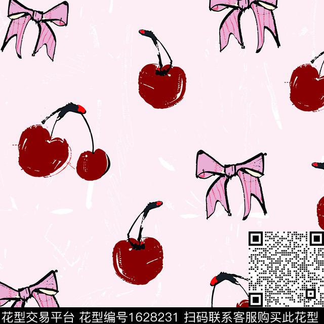 趣味可爱蝴蝶结数码印花华亿平台下载（图片编号: 1628231） - 瓦栏（Walan）