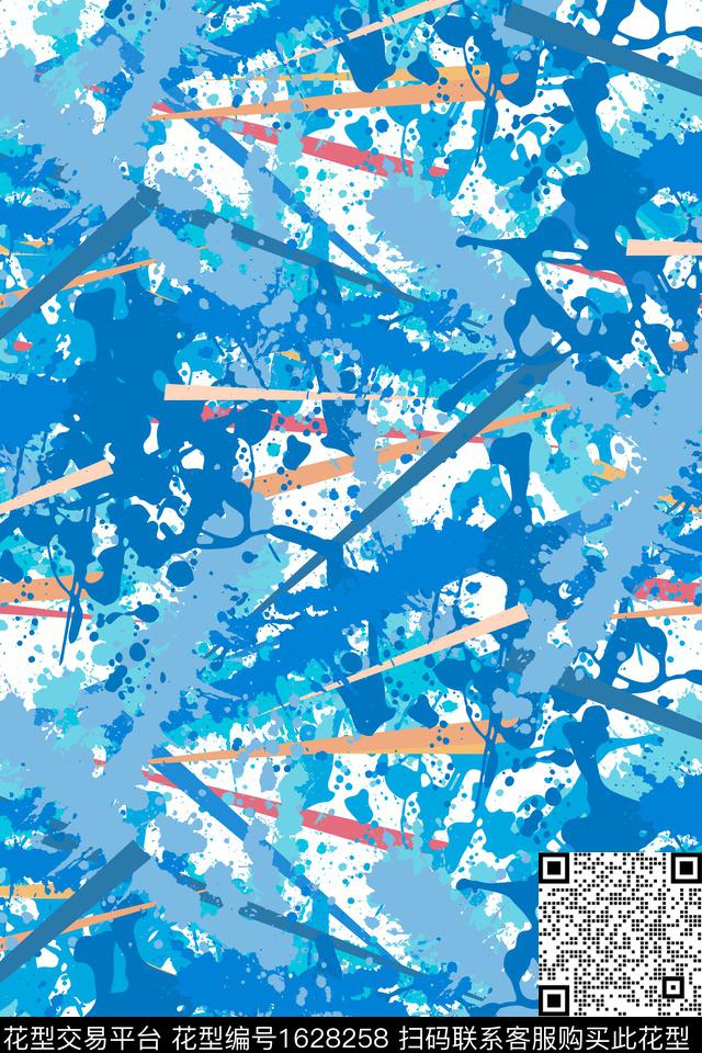 抽象墨迹颜料数码印花华亿平台下载（图片编号: 1628258） - 瓦栏（Walan）