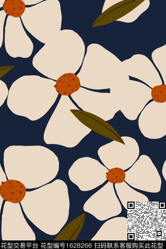 花卉大花平面花卉传统印花华亿平台下载（图片编号: 1628266） - 瓦栏（Walan）