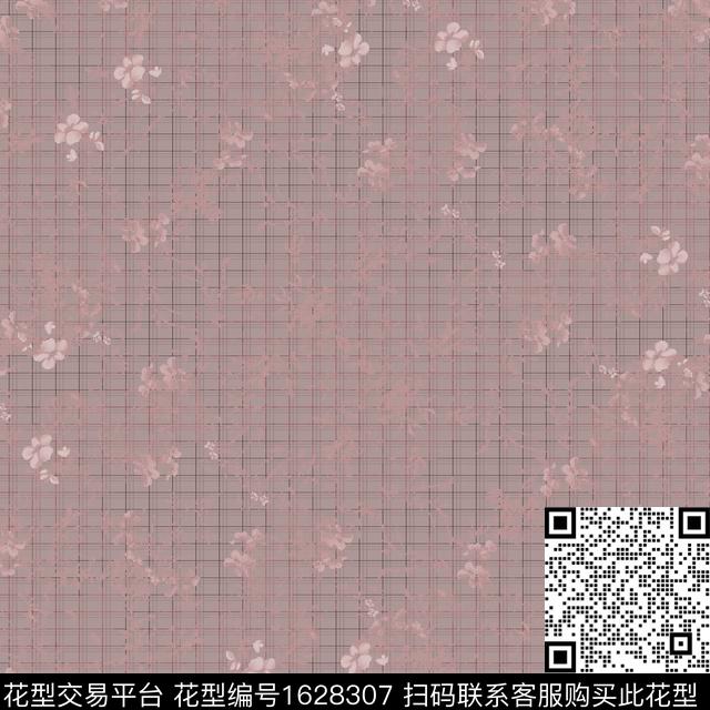 格子小碎花影花数码印花华亿平台下载（图片编号: 1628307） - 瓦栏（Walan）