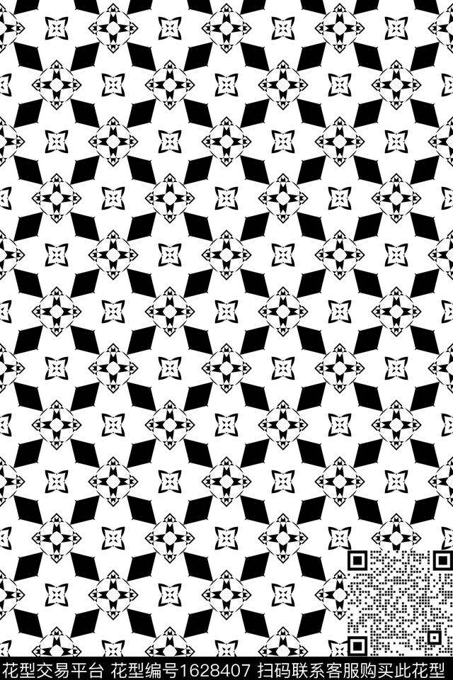 民族风几何连续传统印花华亿平台下载（图片编号: 1628407） - 瓦栏（Walan）