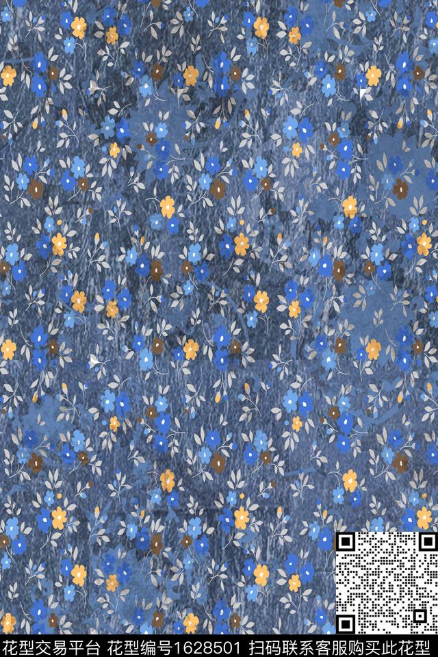 底纹花卉小碎花数码印花华亿平台下载（图片编号: 1628501） - 瓦栏（Walan）