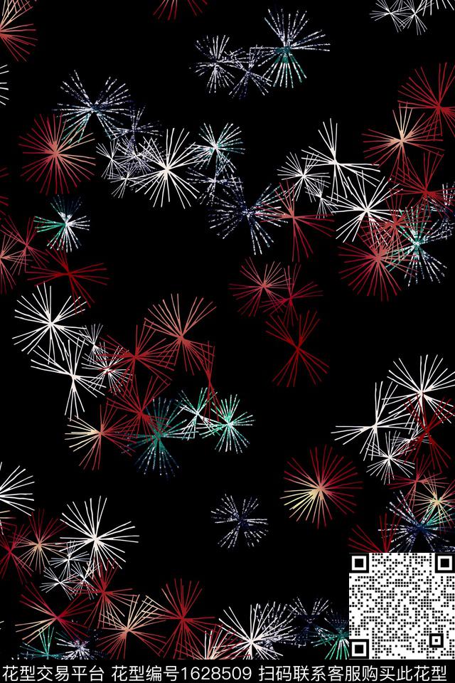 线条中老年几何数码印花华亿平台下载（图片编号: 1628509） - 瓦栏（Walan）