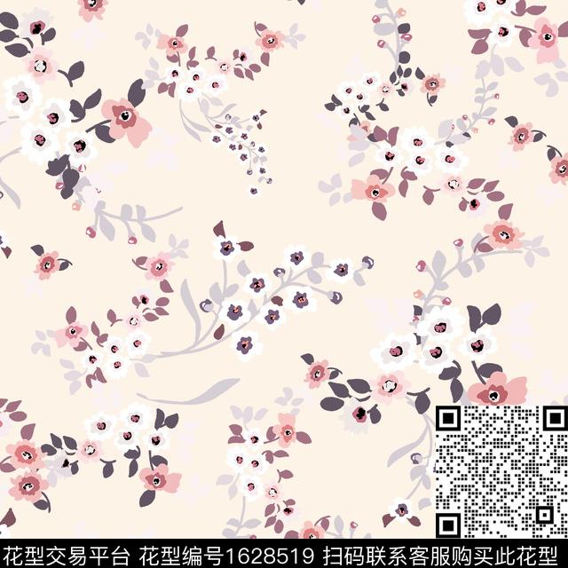 年轻女装平面花卉花卉数码印花华亿平台下载（图片编号: 1628519） - 瓦栏（Walan）