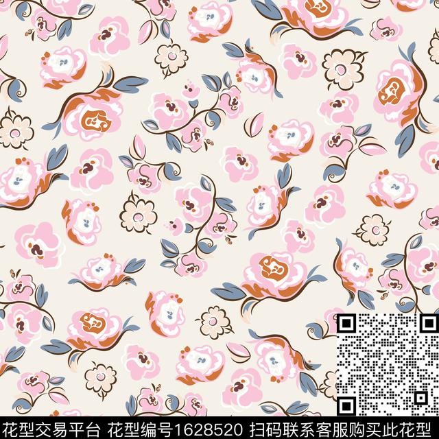 年轻女装花卉春夏华亿平台数码印花华亿平台下载（图片编号: 1628520） - 瓦栏（Walan）