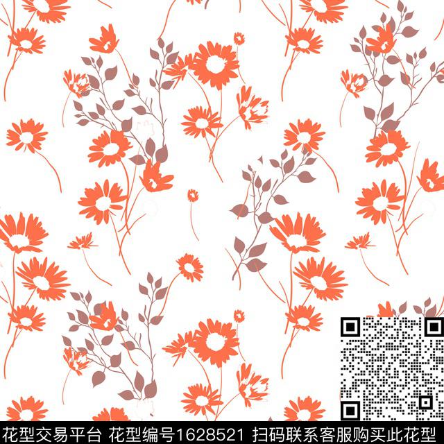 年轻女装平面花卉花卉传统印花华亿平台下载（图片编号: 1628521） - 瓦栏（Walan）