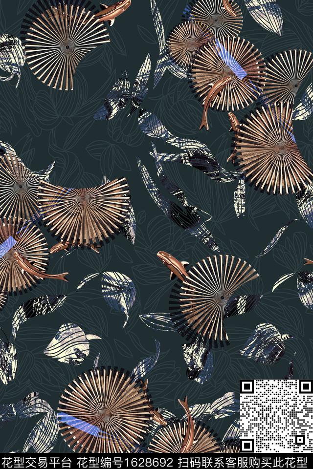 中老年几何抽象数码印花华亿平台下载（图片编号: 1628692） - 瓦栏（Walan）