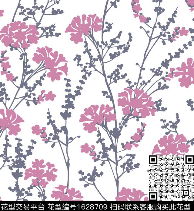 小清新花卉矢量传统印花华亿平台下载（图片编号: 1628709） - 瓦栏（Walan）