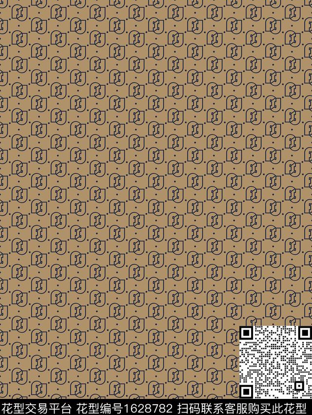 趣味字母波点传统印花华亿平台下载（图片编号: 1628782） - 瓦栏（Walan）