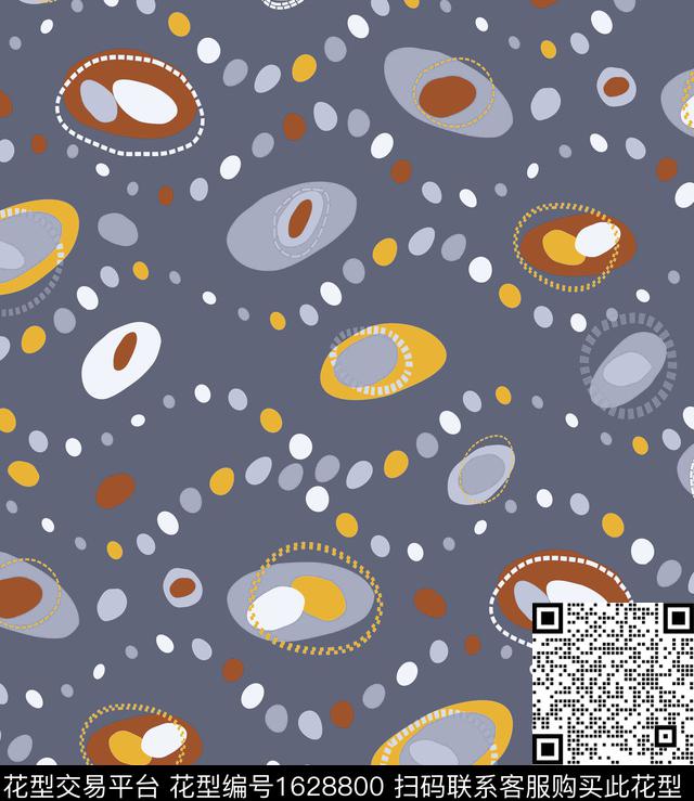 抽象几何波点数码印花华亿平台下载（图片编号: 1628800） - 瓦栏（Walan）